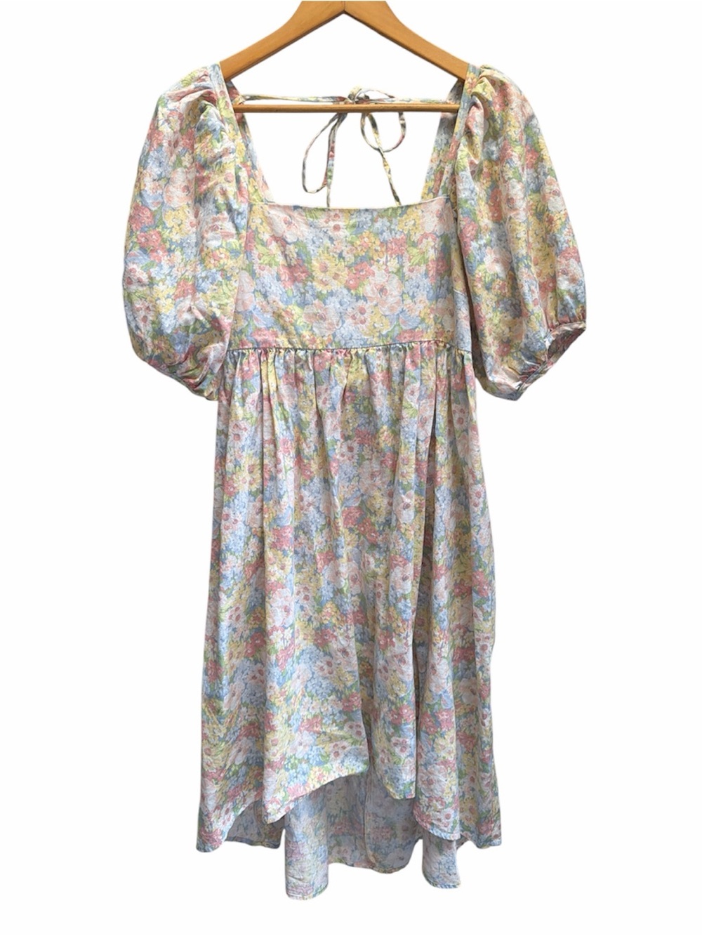 Joe Fresh x Jillian Harris FloralSquare-Neck Puff Sleeve Midi Dress Size S - Picture 2 of 8